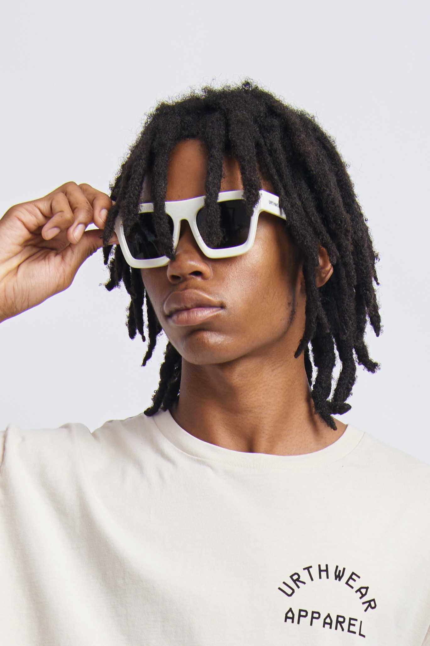 Bioplastic Squared Sunglasses, Lunar White by URTHWEAR